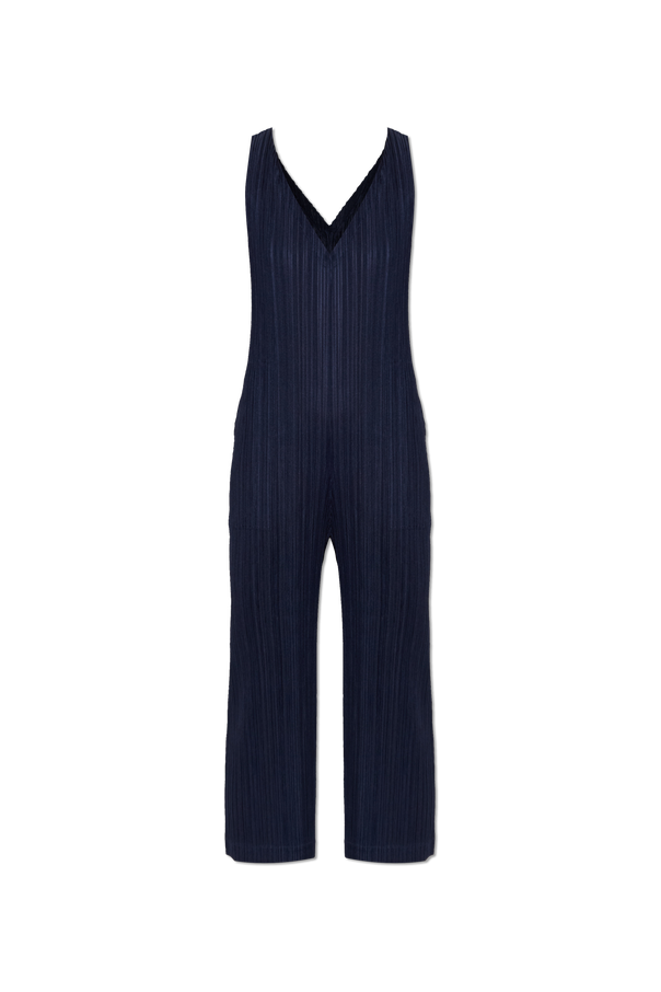 Navy blue Pleated strappy jumpsuit Pleats Please Issey Miyake